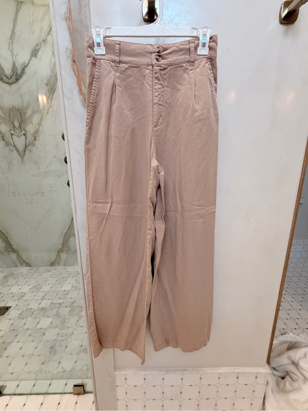 Gentle Fawn Wide-Leg Chinos in Light Taupe